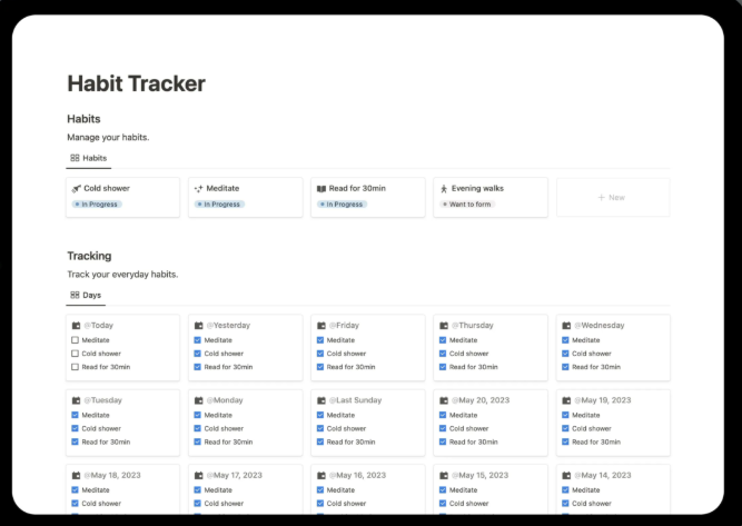 Notion Habit Tracker
