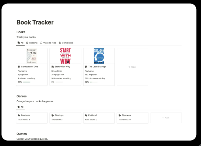 Notion Book Tracker