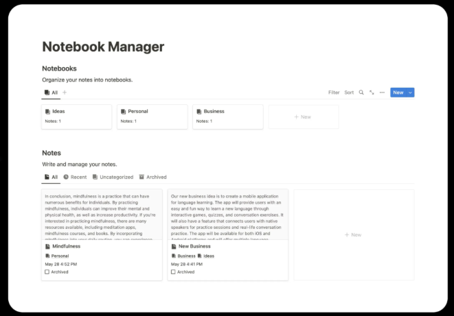 Notion Notebook Manager