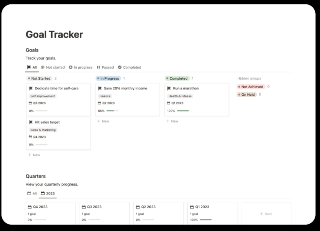 Notion Goal Tracker